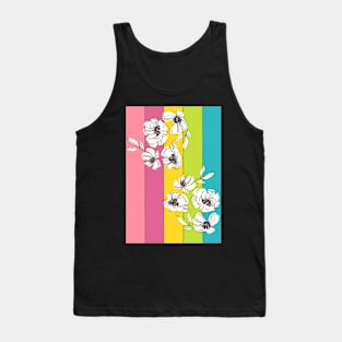 Tropical Stripes and Flowers Tank Top